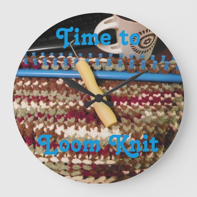 Loom Knitter's Clock, Kits Large Clock (Front)
