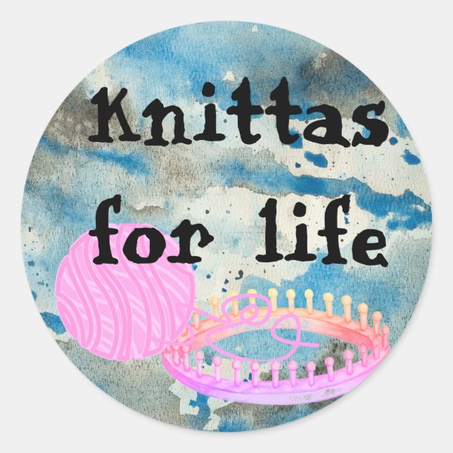 Loom Knitting funny Sticker (Front)