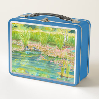 Loon and Blue Heron Metal Lunch Box