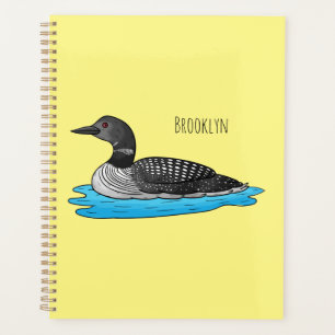 Loon bird cartoon illustration planner