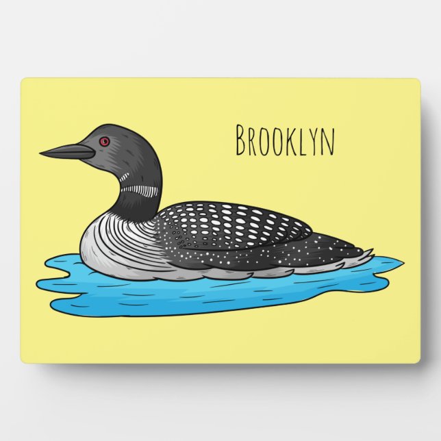 Loon bird cartoon illustration  plaque (Front)