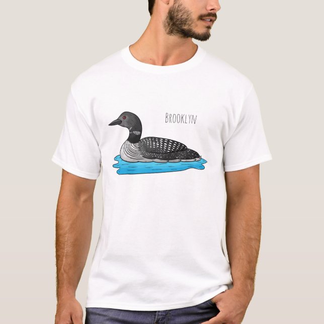 Loon bird cartoon illustration  T-Shirt (Front)
