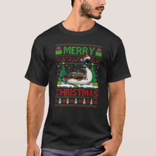 Loon Bird  Xmas Tree Lights Ugly Santa Loon Christ T-Shirt