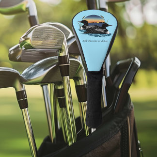 Loon Couple Sunset Blue Lake Wildlife Golf Head Cover