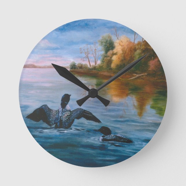 Loon Dance Wall Clock (Front)