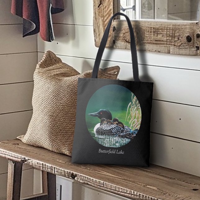 Loon Family Butterfield Lake  Tote Bag (Creator Uploaded)