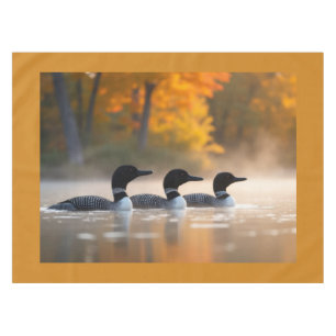 Loon Family in Autumn Tablecloth