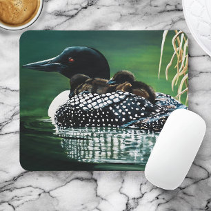 Loon Family Outing Mouse Pad