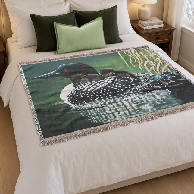 Loon Family Outing Throw Blanket (Creator Uploaded)