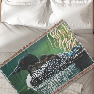 Loon Family Outing Throw Blanket