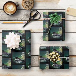 Loon Family Outing Wrapping Paper Sheet