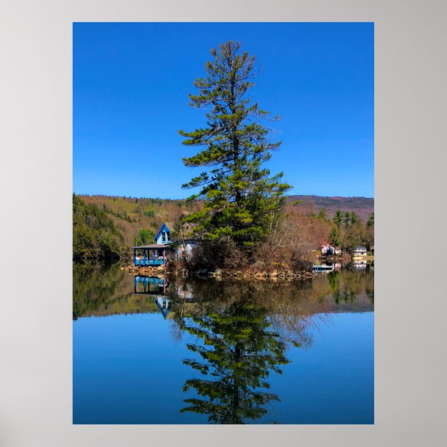 Loon Island Reflection - Newfound Lake  Poster (Front)