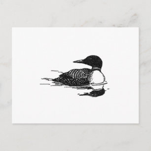Loon Line Art Postcard