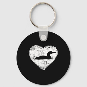 Loon Love Loons Heart Lake Shirt Key Ring