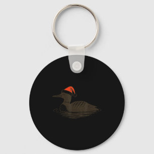 Loon Lover Santa Hat Christmas Bird Watching Xmas  Key Ring