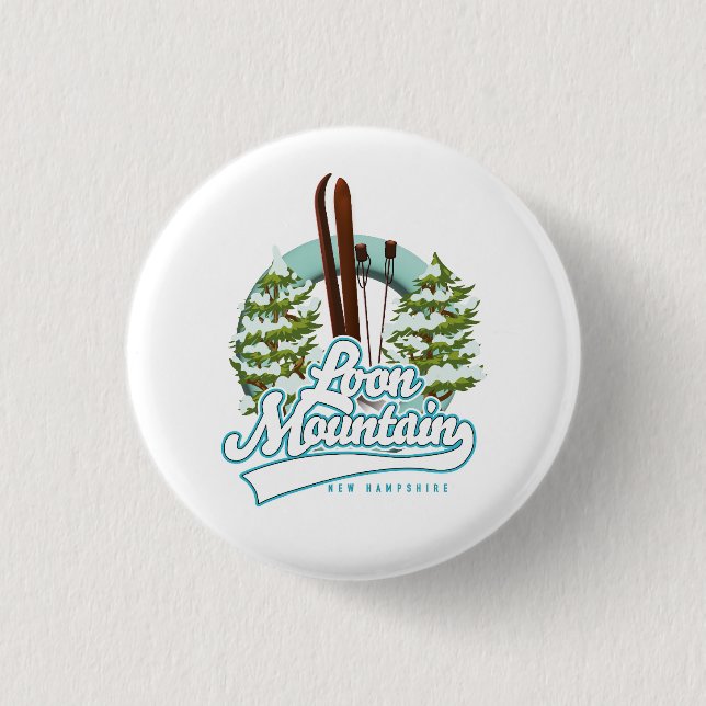 Loon Mountain New Hampshire ski logo 3 Cm Round Badge (Front)