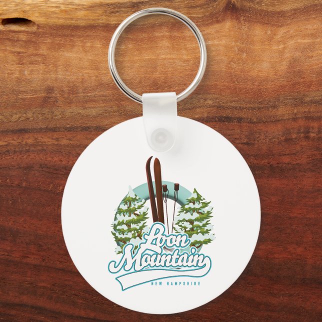 Loon Mountain New Hampshire ski logo Key Ring (Back)
