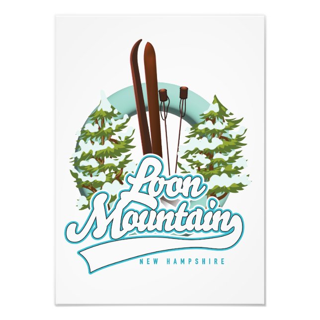 Loon Mountain New Hampshire ski logo Photo Print (Front)