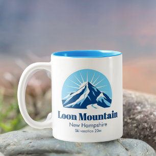 Loon Mountain New Hampshire ski resort souvenir Two-Tone Coffee Mug