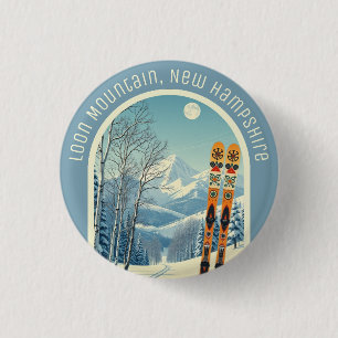 Loon Mountain New Hampshire ski souvenir  3 Cm Round Badge