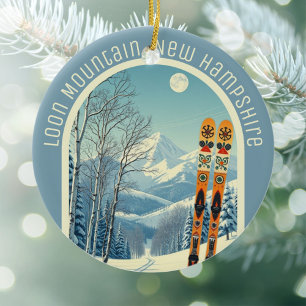 Loon Mountain New Hampshire ski souvenir  Ceramic Ornament