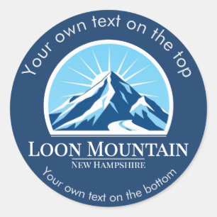 Loon Mountain New Hampshire ski vacation Classic Round Sticker