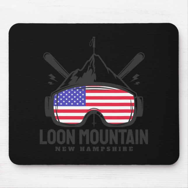 Loon Mountain New Hampshire Usa Ski Retro Skiing  Mouse Pad (Front)