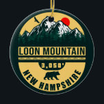 Loon Mountain NH - Retro Vintage ski souvenirs Ceramic Ornament<br><div class="desc">Loon Mountain New Hampshire,  USA. This design available on everything from t-shirts and hoodies to stickers and iPhone cases is ideal for or as a gift for people who love skiing,  snowboarding,  or mountain biking (MTB) and the beautiful New Hampshire ski town of Loon Mountain.</div>