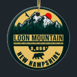 Loon Mountain NH - Retro Vintage ski souvenirs Ceramic Ornament<br><div class="desc">Loon Mountain New Hampshire,  USA. This design available on everything from t-shirts and hoodies to stickers and iPhone cases is ideal for or as a gift for people who love skiing,  snowboarding,  or mountain biking (MTB) and the beautiful New Hampshire ski town of Loon Mountain.</div>