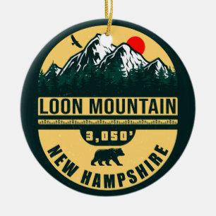 Loon Mountain NH - Retro Vintage ski souvenirs Ceramic Ornament