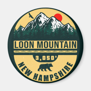 Loon Mountain NH - Retro Vintage ski souvenirs Magnet