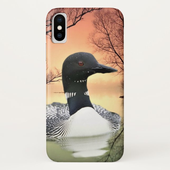 Loon On Lake Loon Reflections Call Of The Loon Case-Mate iPhone Case (Back)