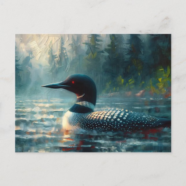 Loon on Lake Moody Painting Postcard (Front)
