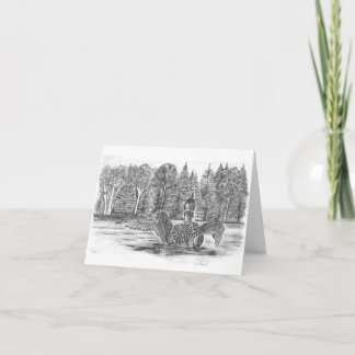 Loon on Lotus Lake Card