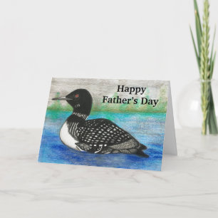Loon Painting Father’s Day Watercolor Lake Card