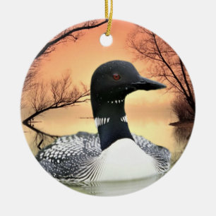Loon Reflections Ceramic Ornament