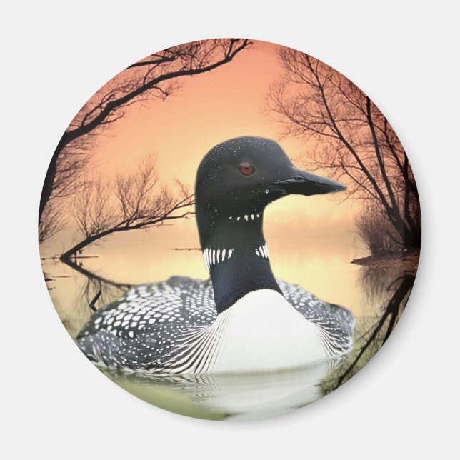 Loon Reflections Magnet (Front)