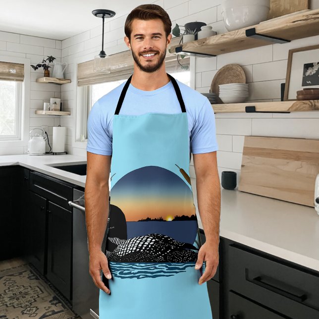 Loon Sunset Blue Apron (Creator Uploaded)