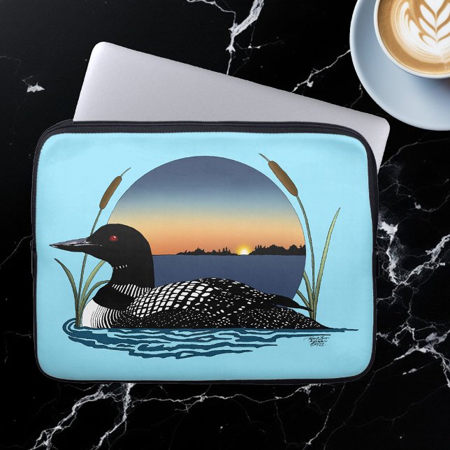 Loon Sunset Blue Laptop Sleeve (Creator Uploaded)