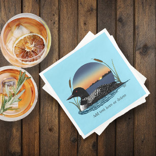 Loon Sunset Blue Napkin
