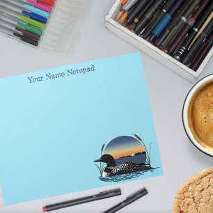 Loon Sunset Blue Notepad