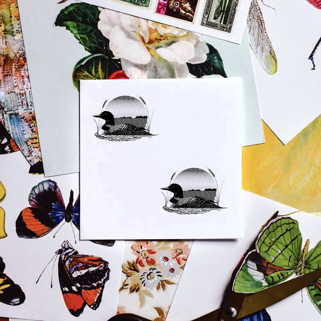 Loon Sunset Blue Rubber Stamp (Creator Uploaded)