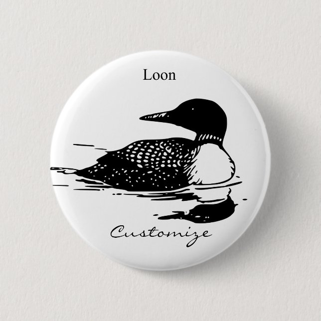 Loon Swimming Bird Art Thunder_Cove 6 Cm Round Badge (Front)