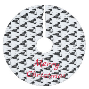 Loon Swimming Bird Art Thunder_Cove Brushed Polyester Tree Skirt