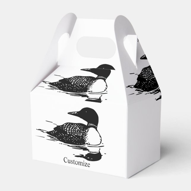Loon Swimming Bird Art Thunder_Cove Favour Box (Front Side)