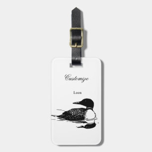 Loon Swimming Bird Art Thunder_Cove Luggage Tag