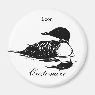 Loon Swimming Bird Art Thunder_Cove Magnet