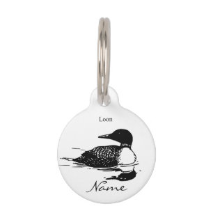 Loon Swimming Bird Art Thunder_Cove Pet Tag