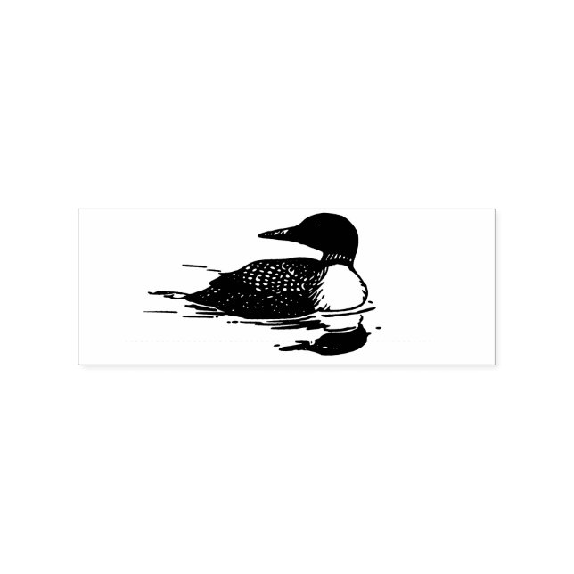 Loon Swimming Bird Art Thunder_Cove Rubber Stamp (Imprint)