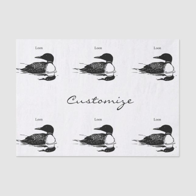 Loon Swimming Bird Art Thunder_Cove Tissue Paper (Front)